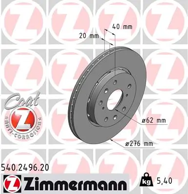 Brake Disc COAT Z 540.2496.20