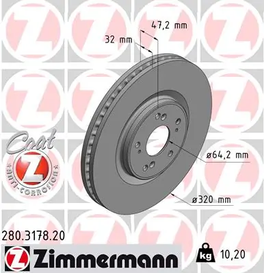 Brake Disc COAT Z 280.3178.20