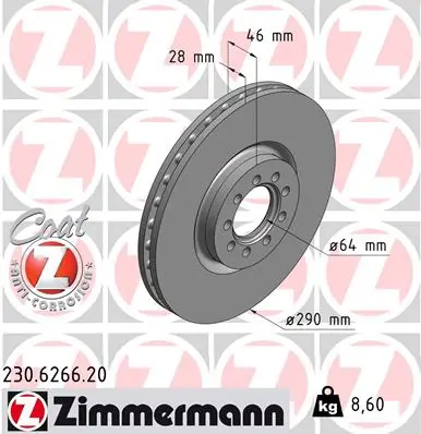 Brake Disc COAT Z 230.6266.20