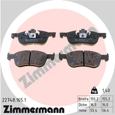 Brake Pad Set, disc brake 22748.165.1