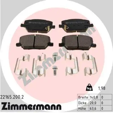 Brake Pad Set, disc brake 22165.200.2