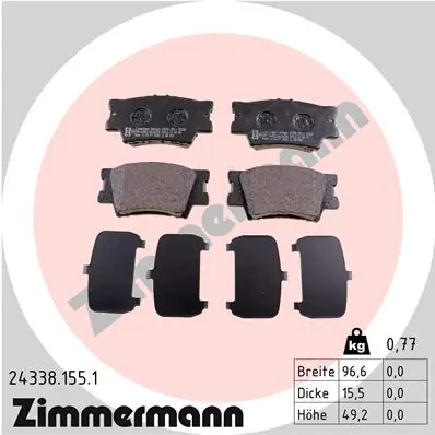 Brake Pad Set, disc brake 24338.155.1