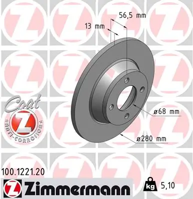 Brake Disc COAT Z 100.1221.20