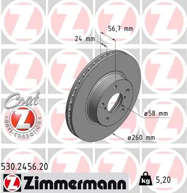 Brake Disc COAT Z 530.2456.20