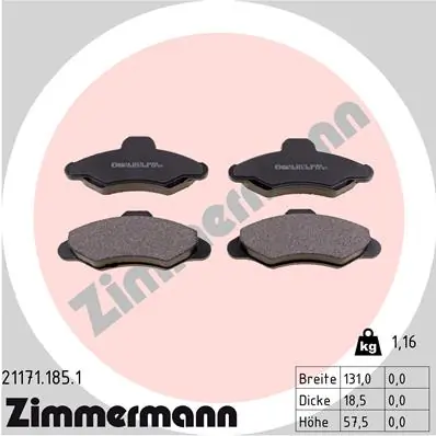 Brake Pad Set, disc brake 21171.185.1