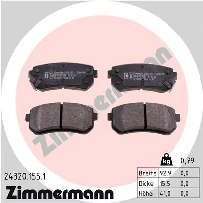 Brake Pad Set, disc brake 24320.155.1