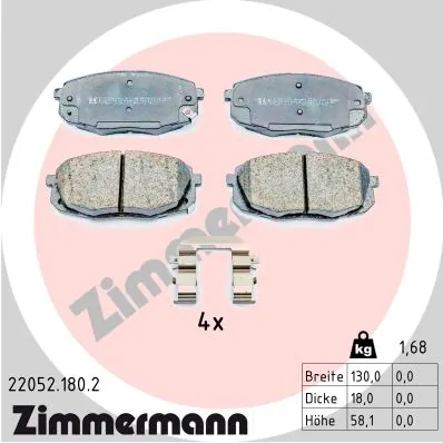Brake Pad Set, disc brake 22052.180.2