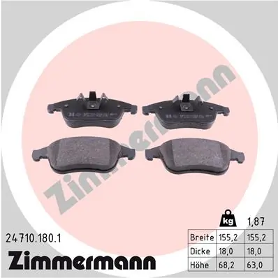 Brake Pad Set, disc brake 24710.180.1