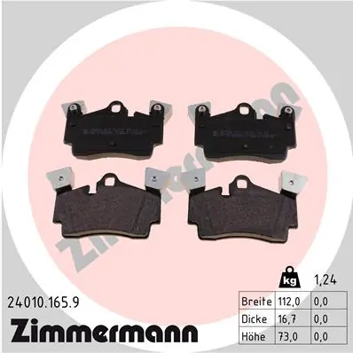 Brake Pad Set, disc brake pb:z 24010.165.9
