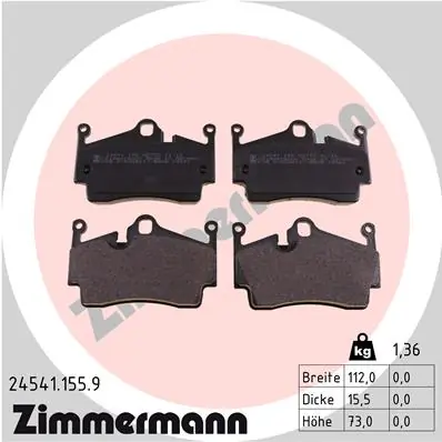 Brake Pad Set, disc brake pb:z 24541.155.9