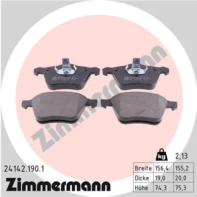 Brake Pad Set, disc brake 24142.190.1