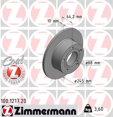 Brake Disc COAT Z 100.1217.20