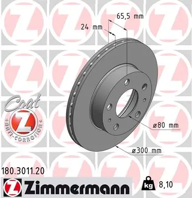 Brake Disc COAT Z 180.3011.20