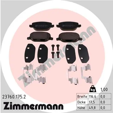 Brake Pad Set, disc brake 23760.175.2
