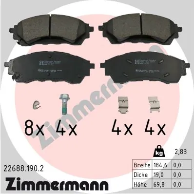 Brake Pad Set, disc brake 22688.190.2