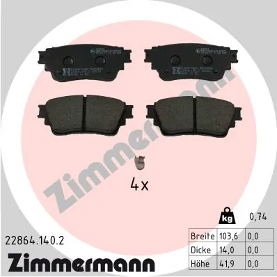 Brake Pad Set, disc brake 22864.140.2