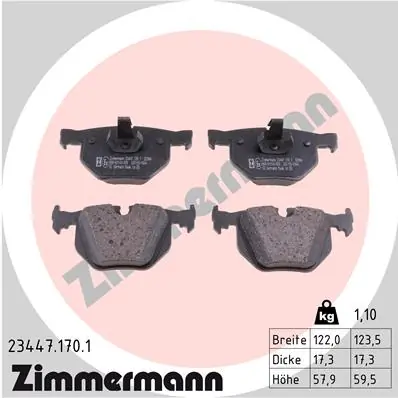Brake Pad Set, disc brake 23447.170.1