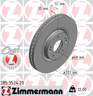 Brake Disc COAT Z 285.3524.20