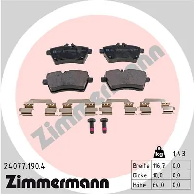 Brake Pad Set, disc brake 24077.190.4