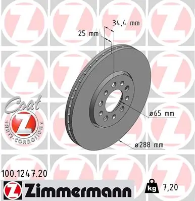 Brake Disc COAT Z 100.1247.20