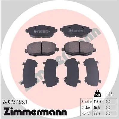 Brake Pad Set, disc brake 24073.165.1