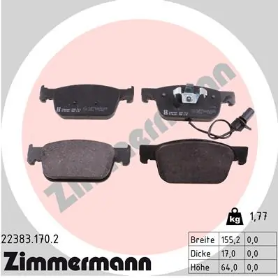 Brake Pad Set, disc brake 22383.170.2
