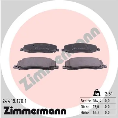 Brake Pad Set, disc brake 24418.170.1