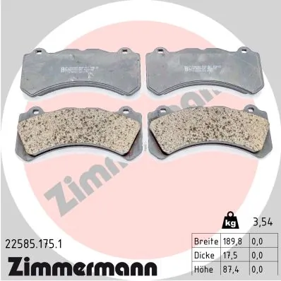 Brake Pad Set, disc brake 22585.175.1