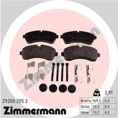 Brake Pad Set, disc brake 29200.205.2