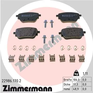 Brake Pad Set, disc brake 22986.170.2