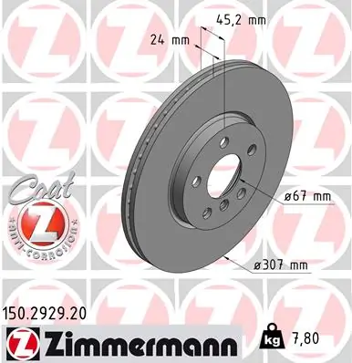Brake Disc COAT Z 150.2929.20