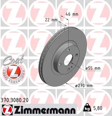 Brake Disc COAT Z 370.3080.20