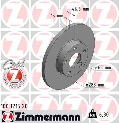 Brake Disc COAT Z 100.1215.20