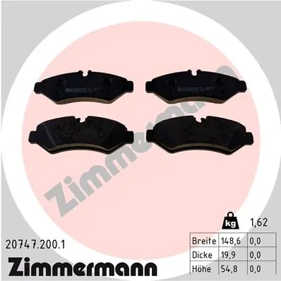 Brake Pad Set, disc brake 20747.200.1