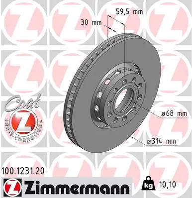 Brake Disc COAT Z 100.1231.20