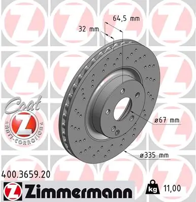 Brake Disc COAT Z 400.3659.20