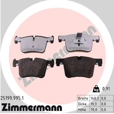 Brake Pad Set, disc brake rd:z 25199.995.1