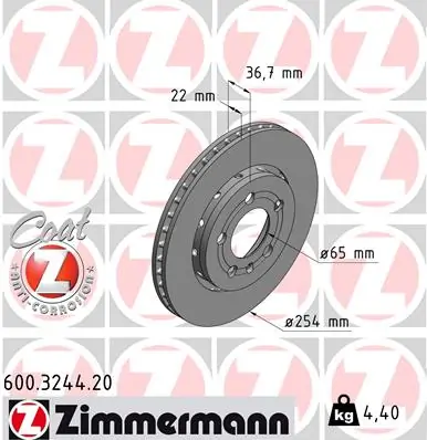 Brake Disc COAT Z 600.3244.20