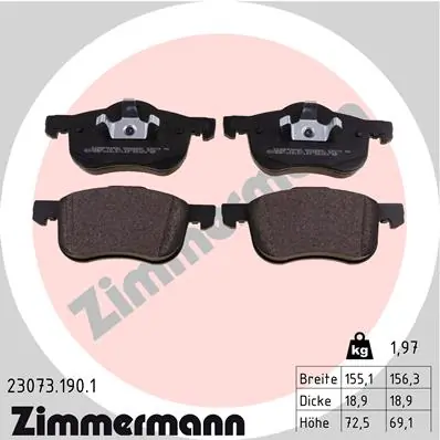Brake Pad Set, disc brake 23073.190.1