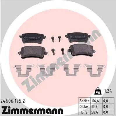 Brake Pad Set, disc brake 24606.175.2