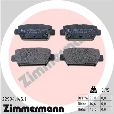 Brake Pad Set, disc brake 22994.145.1