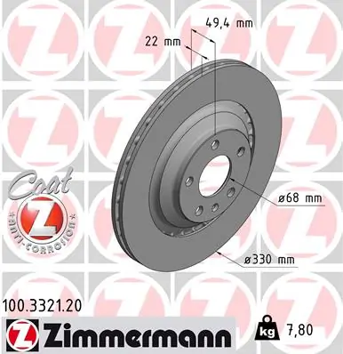Brake Disc COAT Z 100.3321.20