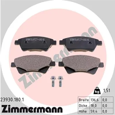 Brake Pad Set, disc brake 23930.180.1