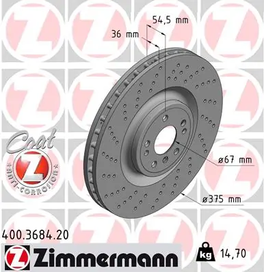 Brake Disc COAT Z 400.3684.20