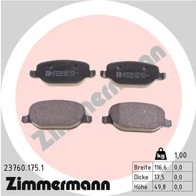 Brake Pad Set, disc brake 23760.175.1