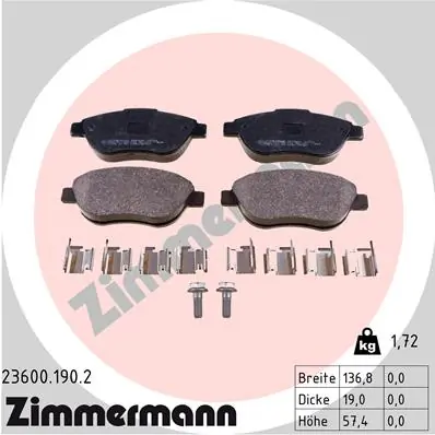 Brake Pad Set, disc brake 23600.190.2