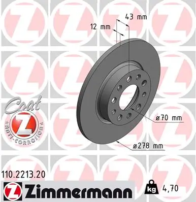 Brake Disc COAT Z 110.2213.20
