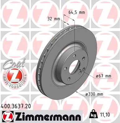 Brake Disc COAT Z 400.3637.20