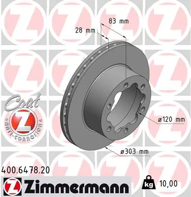 Brake Disc COAT Z 400.6478.20