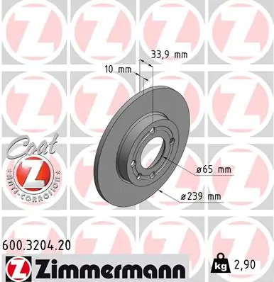 Brake Disc COAT Z 600.3204.20
